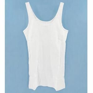 Fair Indigo Luxe Tank XS White Organic Pima Cotton NEW
